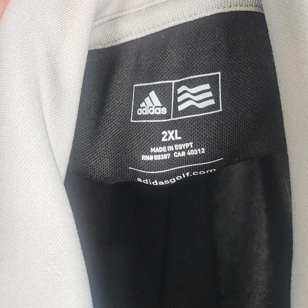 Adidas Golf Polo Shirt Mens 2XL Black Gray Climalite Performance‎ Short Sleeve